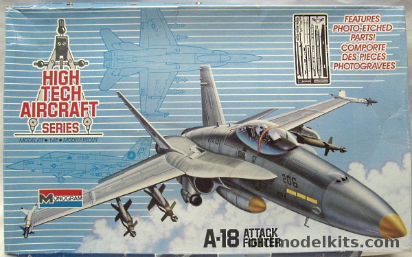 Monogram 1/48 A-18  Attack Fighter - VFA-151 USS Midway - Hi Tech Aircraft Series - (F-18 - F/A-18), 5833 plastic model kit